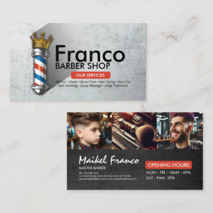 Friseur-Shop Crown Barber Pole Friseur Salon FOTO Visitenkarte