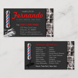 Friseur-Shop Hair Stylist Beruflich Clippers  Visitenkarte