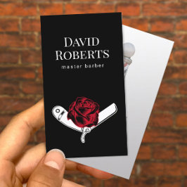Friseur-Shop Razzia & Rose Blume Tattoo Barbershop Visitenkarte