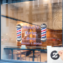 Friseur Shop Stangen Werbeartikel anpassen  Fensteraufkleber