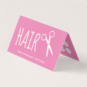 Friseur-Stammkundenkarte mit rosa Design Visitenkarten