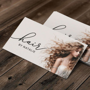 Friseur-Stilfserie Curly Frische Pasta machen Foto Visitenkarte