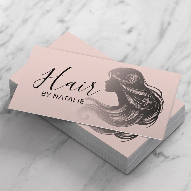 Friseur-Stilfserlebnis Elegante Rosa Schönheitssal Visitenkarte (Von Creator hochgeladen)