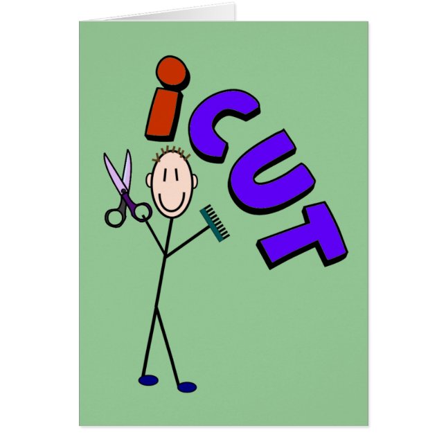 Friseur-Stockpersonenentwurf "icut " (Vorne)