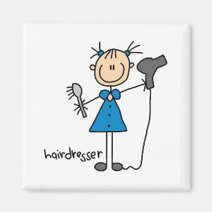 Friseur-Strichmännchen Magnet