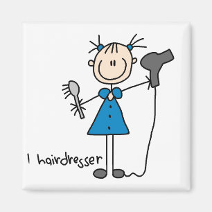 Friseur-Strichmännchen-Magnet Magnet