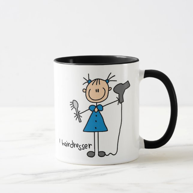 Friseur-Strichmännchen-Tasse Tasse (Rechts)