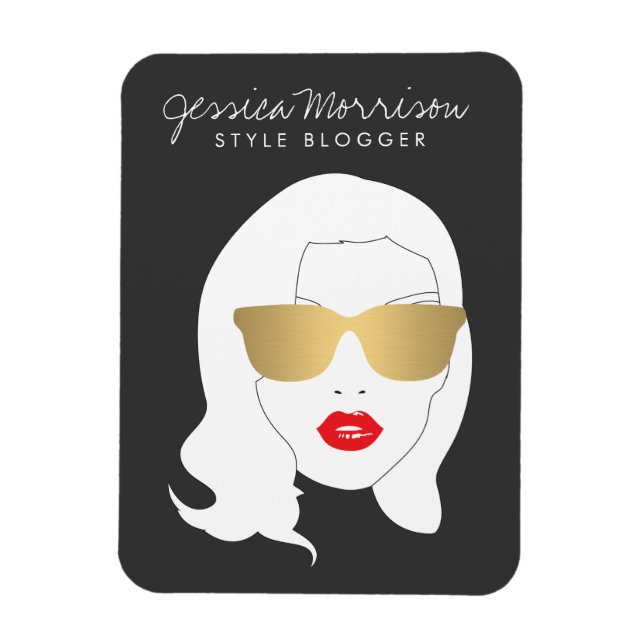 Friseur, Style Blogger, Beauty Girl Dark Grau Magnet (Vertikal)