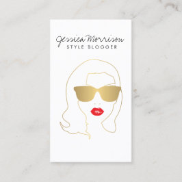 Friseur, Style Blogger, Beauty Girl Gold/Weiß Visitenkarte