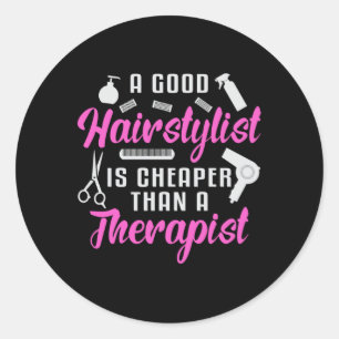 Friseur Stylist Barber Scheren Therapie Haargesche Runder Aufkleber