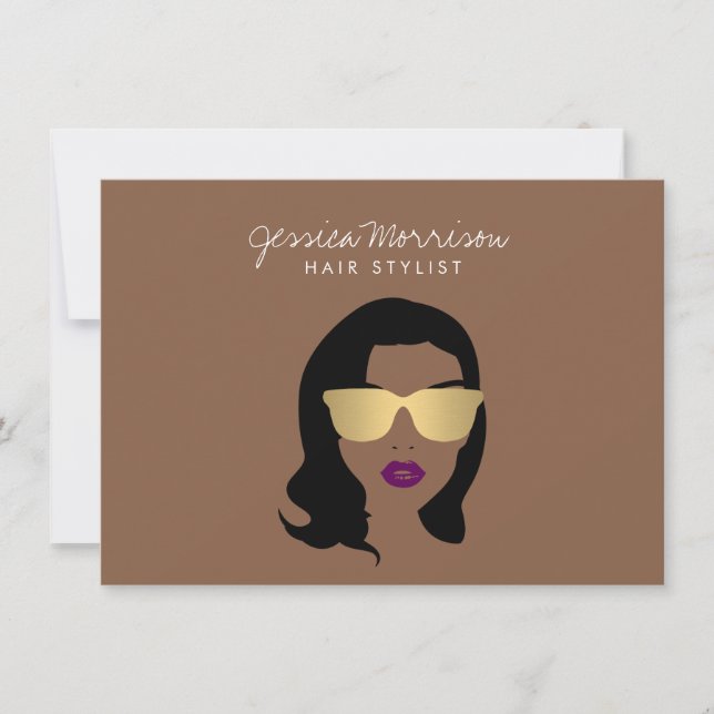 Friseur-Stylist Beauty Girl Brown Geschenkgutschei (Vorderseite)