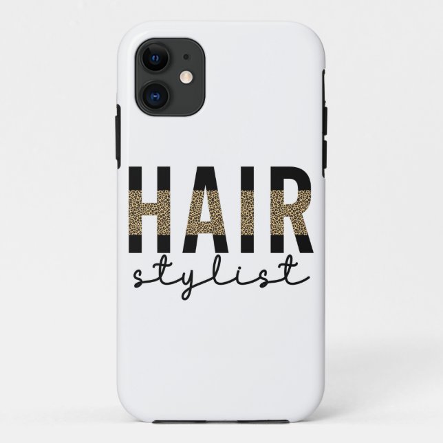 Friseur-Stylist-Cheetah Typografie Geschenk Case-Mate iPhone Hülle (Rückseite)