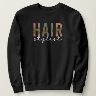 Friseur-Stylist-Cheetah Typografie Geschenk Sweatshirt