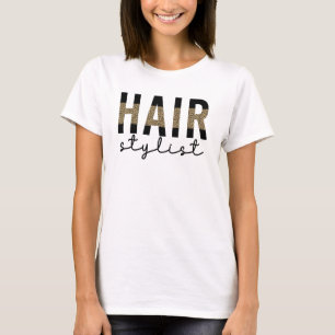 Friseur-Stylist-Cheetah Typografie Geschenk T-Shirt