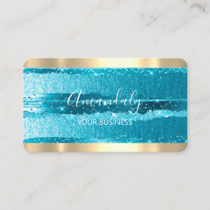 Friseur Stylist Coiffeur Aquamarine Goldmedaille Visitenkarte