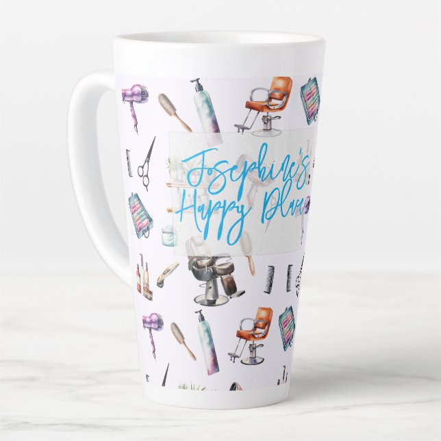 Friseur Stylist Friseur Friseur Salon Personalisie Milchtasse (Linke Ecke)