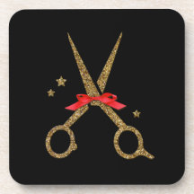 Friseur Stylist Geschenk Golden Glitzer Schere