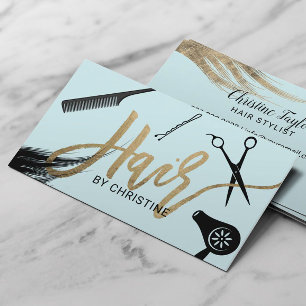 Friseur-Stylist Gold Typografie Schönheitssalon Mi Visitenkarte