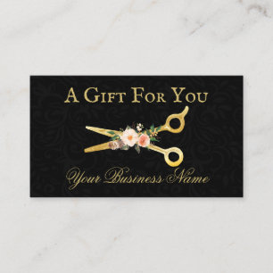 Friseur-Stylist Luxury Gold Damask Geschenk Visitenkarte