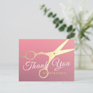 Friseur-Stylist Make-up-Salon Moderne rosa goldene Postkarte