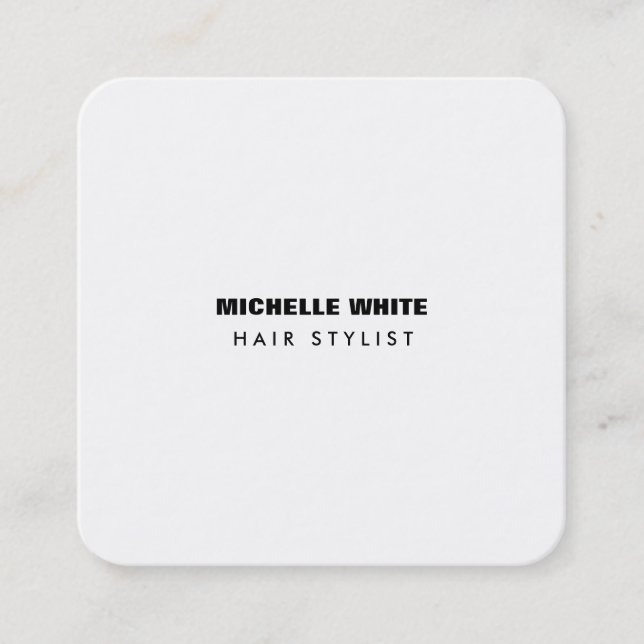Friseur-Stylist Modernes Minimalistisch Trendy Sch Quadratische Visitenkarte (Vorderseite)
