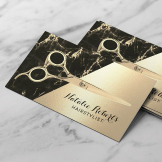 Friseur Stylist Modernes Schwarzes Gold Marbella S Visitenkarte