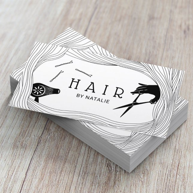 Friseur-Stylist Niedlich Handgezeichneter Friseur Visitenkarte (Von Creator hochgeladen)