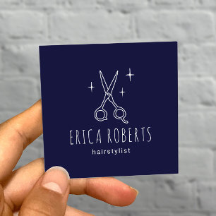 Friseur Stylist Niedliche Minimalistische Schere S Quadratische Visitenkarte