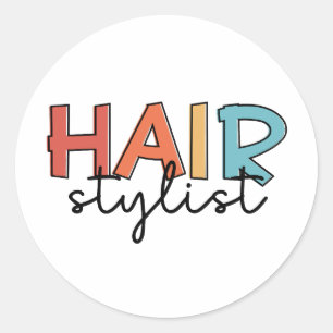 Friseur-Stylist Retro-Friseur-Geschenk Runder Aufkleber