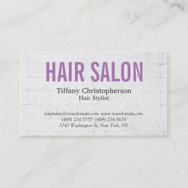 Friseur Stylist Salon Beruflich Visitenkarte (Vorderseite)