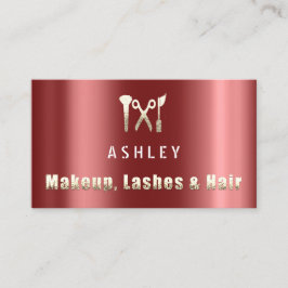 Friseur Stylist Salon Makeup Lash Termin Burgund Visitenkarte