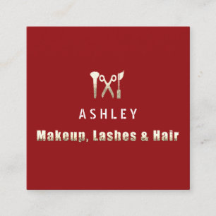 Friseur-Stylist-Salon Makeup Lashes Quadratische Visitenkarte