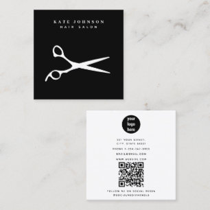Friseur-Stylist-Schere Barber QR-Code-Firmenlogo Quadratische Visitenkarte