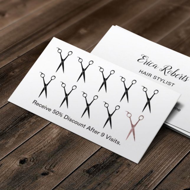Friseur-Stylist-Schere Einfache Schlichte Loyalitä Treuekarte (Von Creator hochgeladen)