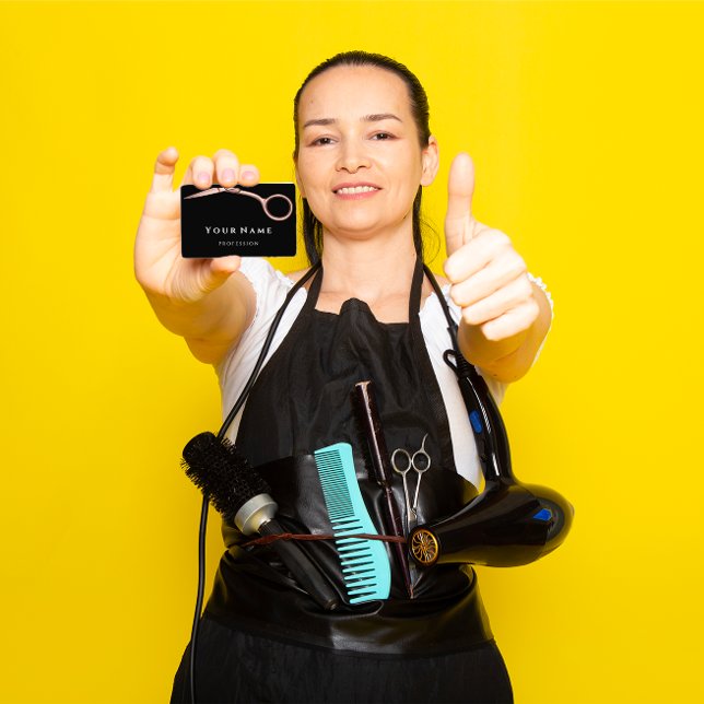 Friseur Stylist Scheren Rose Moderne einfach Visitenkarte (Hairdresser Stylist Scissors Rose Modern Simply Business Card)