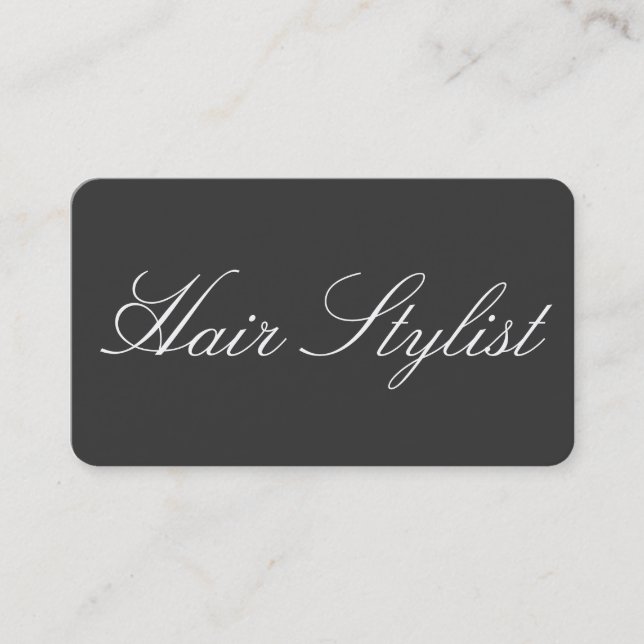 Friseur Stylist Schlicht Einfach Grau Beruflich Visitenkarte (Vorderseite)