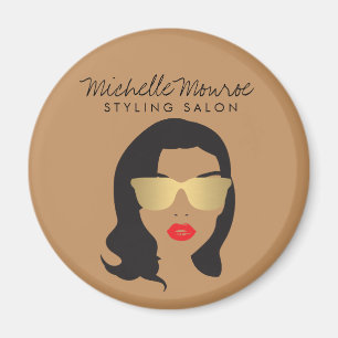 Friseur, Stylist, Schönheit Girl Tan/Brown Magnet