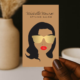 Friseur, Stylist, Schönheit Girl Tan/Brown Visitenkarte