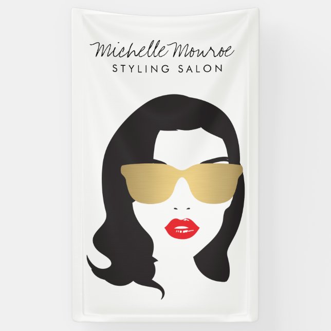 Friseur, Stylist, SchönheitsGirl-Banner Banner (Vertikal)