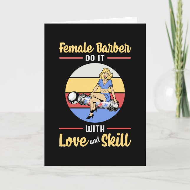 Friseur-Stylistin Friseur Female Liebe Geschenk Karte (Vorderseite)
