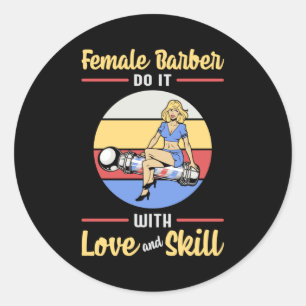 Friseur-Stylistin Friseur Female Liebe Geschenk Runder Aufkleber