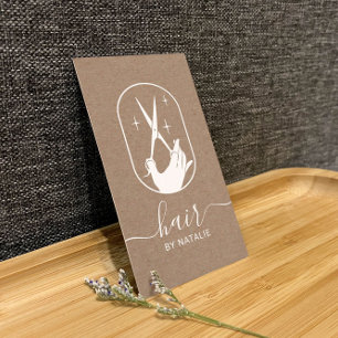 Friseur-Stylistische Schere Handlogo Rustikaler Fr Visitenkarte