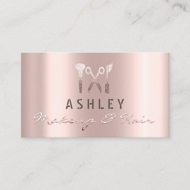 Friseur-Styllensalon Makeup Rose Visitenkarte (Vorderseite)