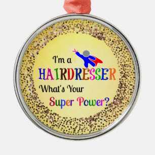 Friseur Super Power Keramik Ornament Aus Metall