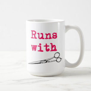 Friseur-Tasse 'Läuft mit Scheren' Kaffeetasse