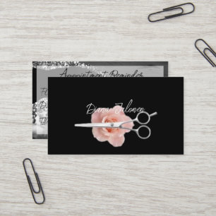 Friseur Termin Erinnerung Black Marble Visitenkarte