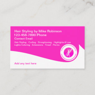 Friseur Thema Geschäftskarten Pink Beauty Visitenkarte
