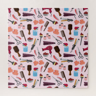 Friseur-Tools, Nahtloses, stilvolles Muster.