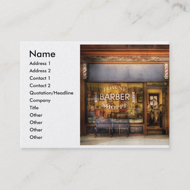 Friseur - Towne Friseursalon, Name, Adresse 1, Visitenkarte (Vorderseite)