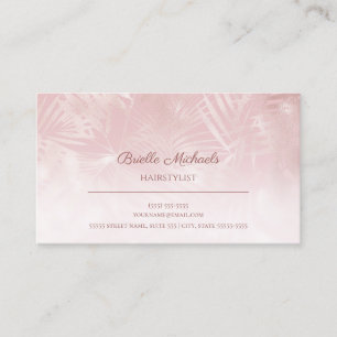 Friseur Tropical Blush Pink Botanisch Visitenkarte